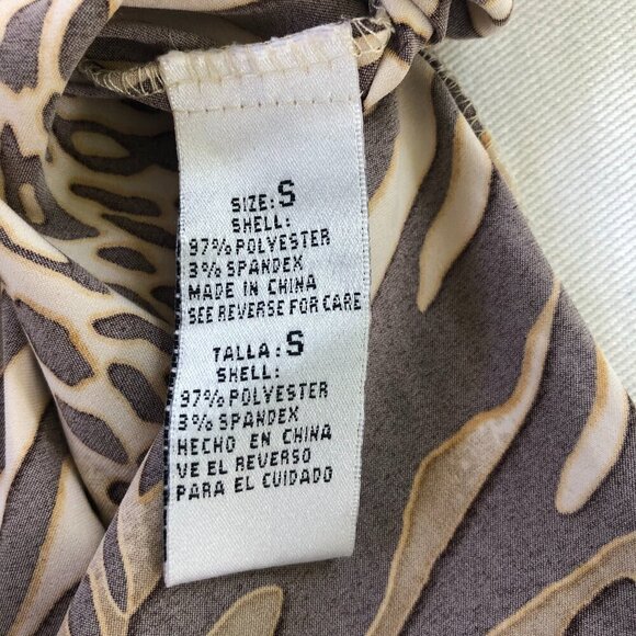 Vintage 90s Kaelyn Max Leopard Print Satiny Bell Sleeve Top Blouse Small - Picture 5 of 12